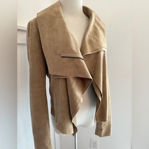 BCBG FAUX SUEDE TAN JACKET